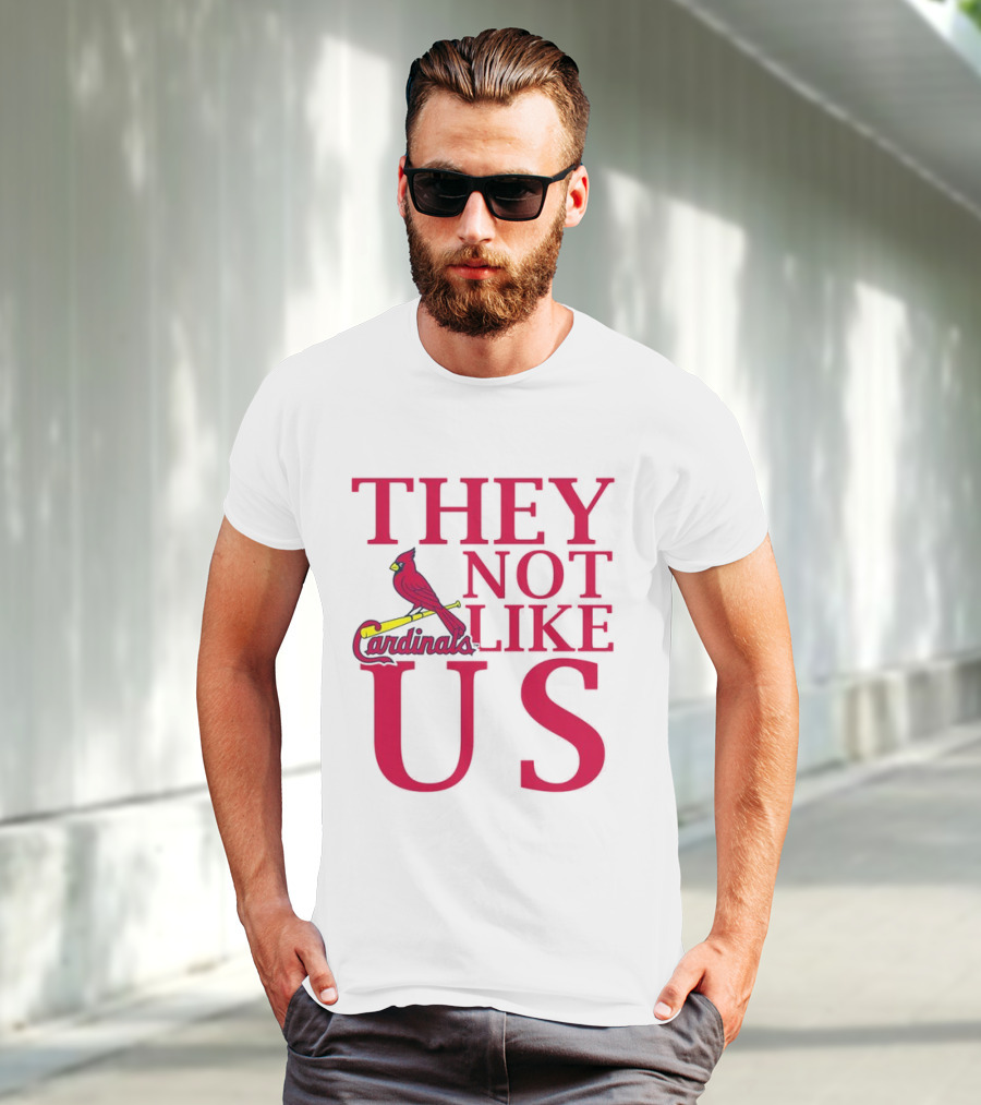 St. Louis Cardinals They Not Like Us Bird On Bat T-Shirt