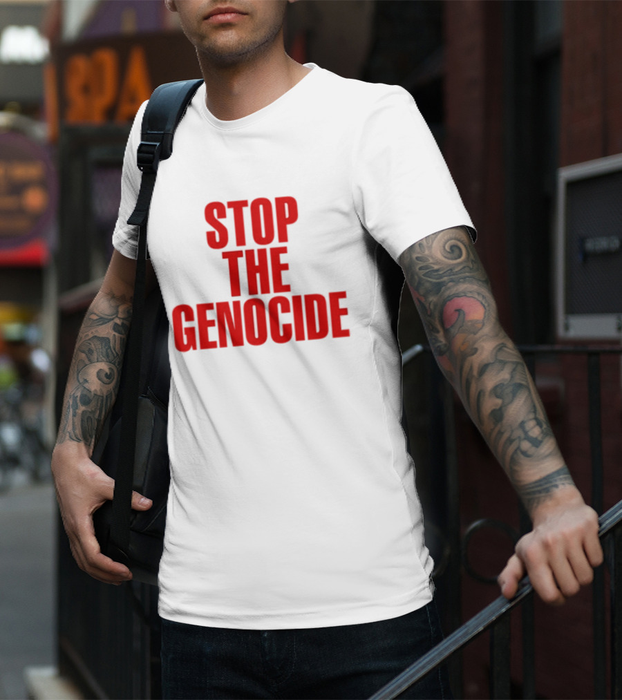 Stop The Genocide Red Bold Statement T-Shirt