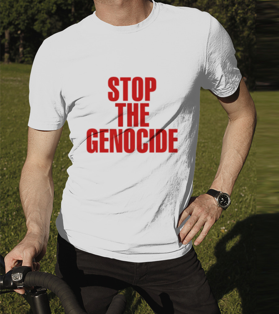 Stop The Genocide Red Bold Statement T-Shirt