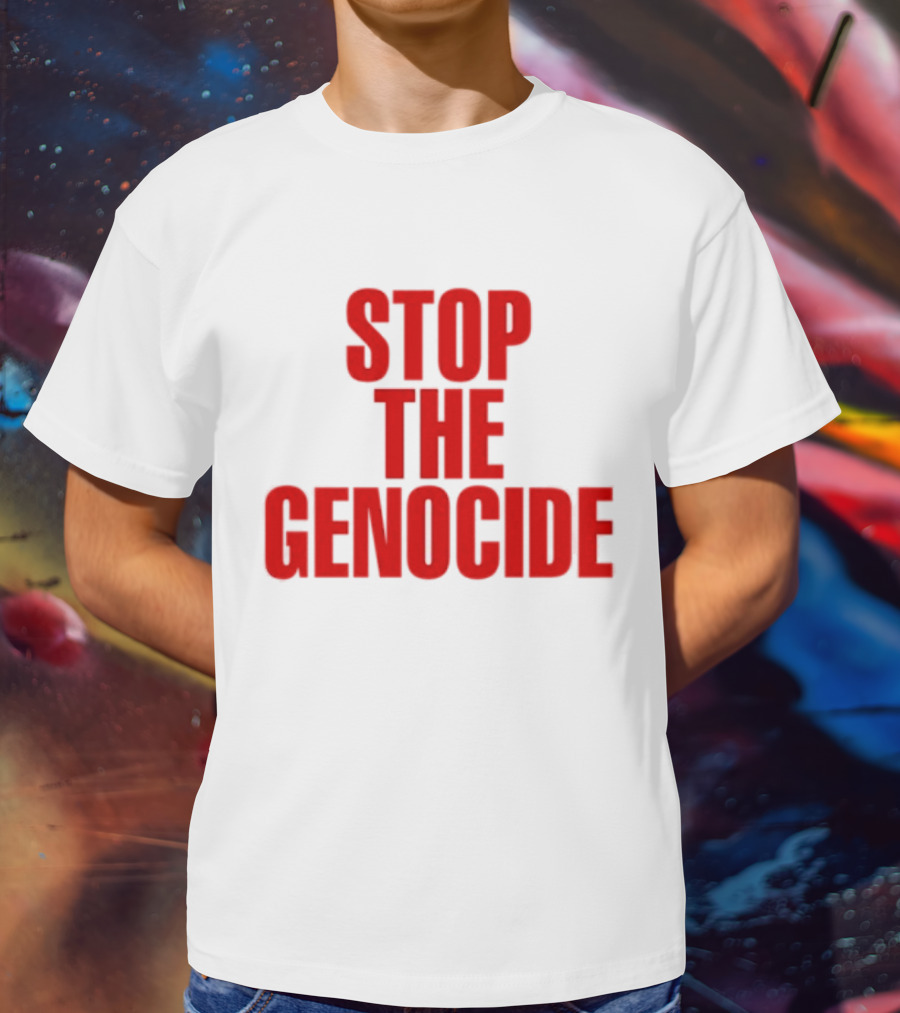 Stop The Genocide Red Bold Statement T-Shirt