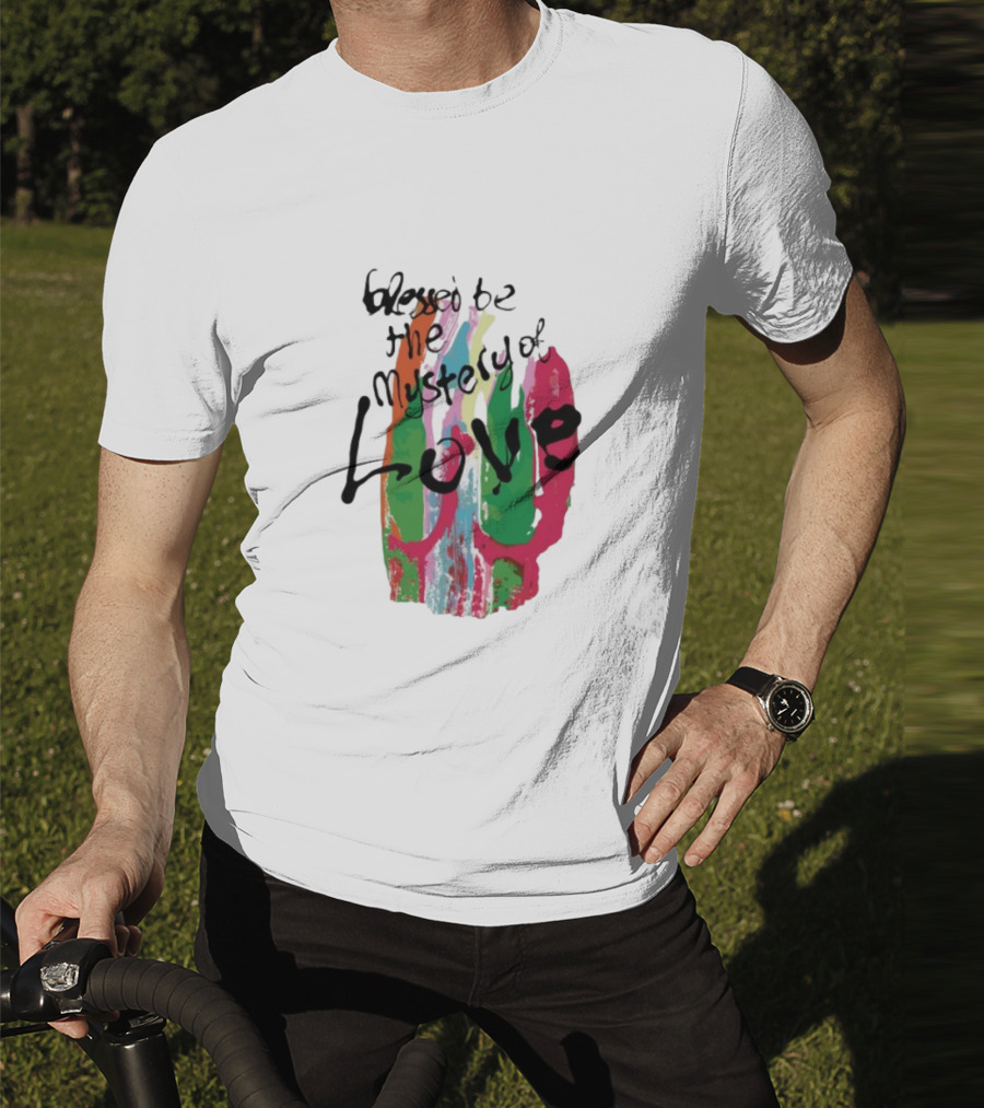 Sufjan Stevens Blessed Be The Mystery Of Love Colorful Brushstroke Typography T-Shirt