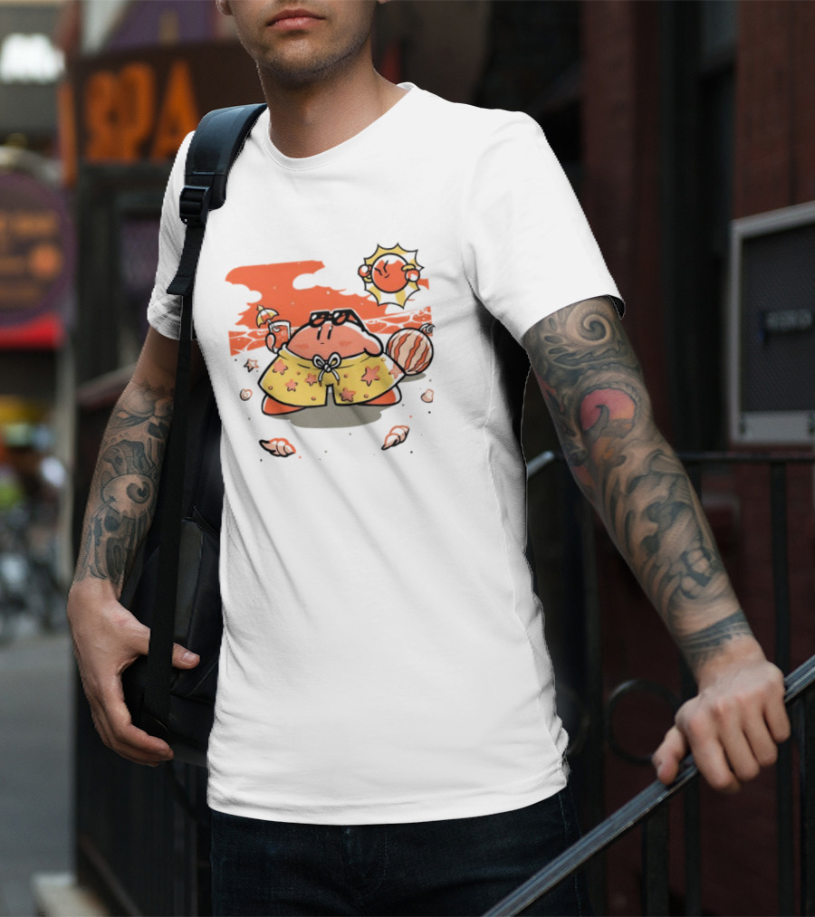Summer Vibes Hanshumon Cute Beach Character With Sunglasses And Beach Ball T-Shirt