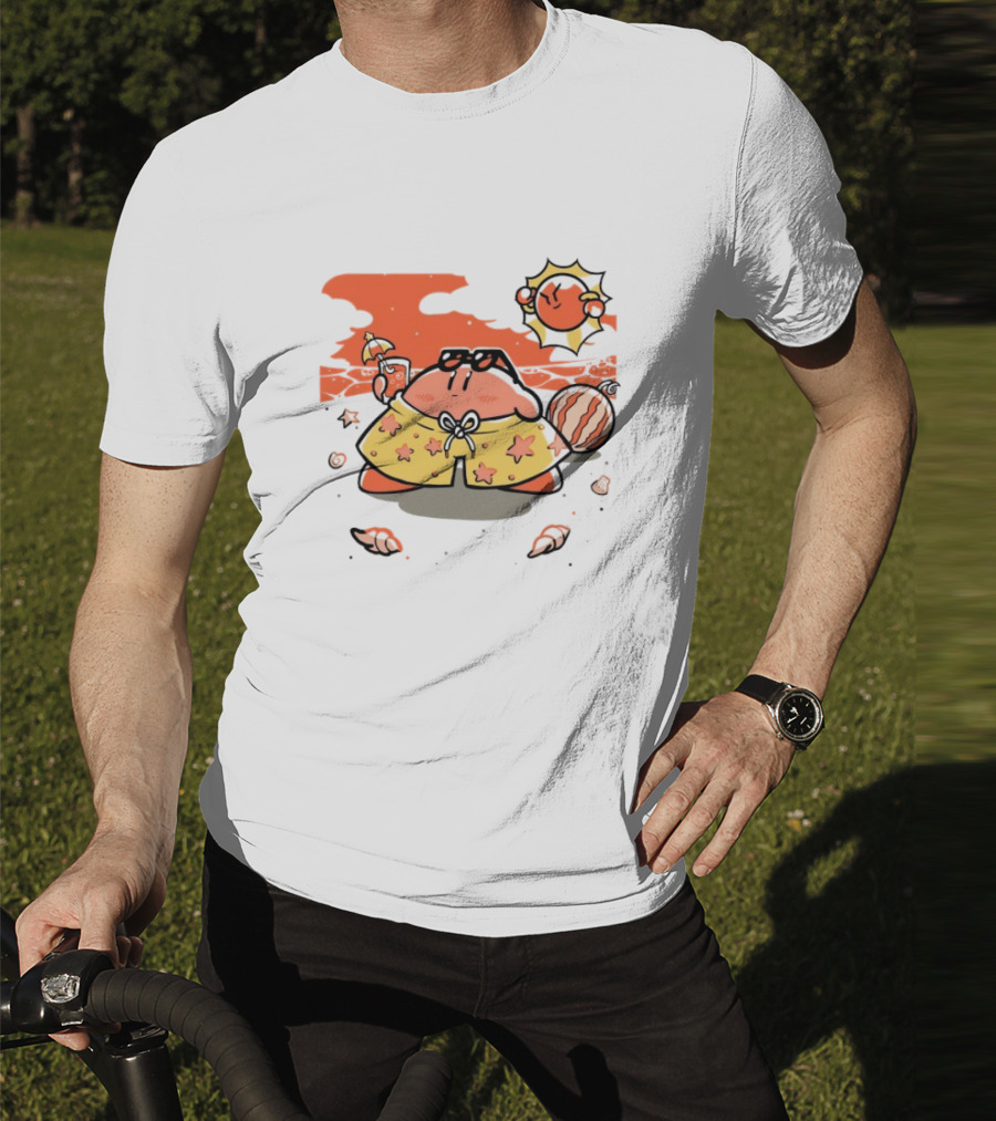 Summer Vibes Hanshumon Cute Beach Character With Sunglasses And Beach Ball T-Shirt
