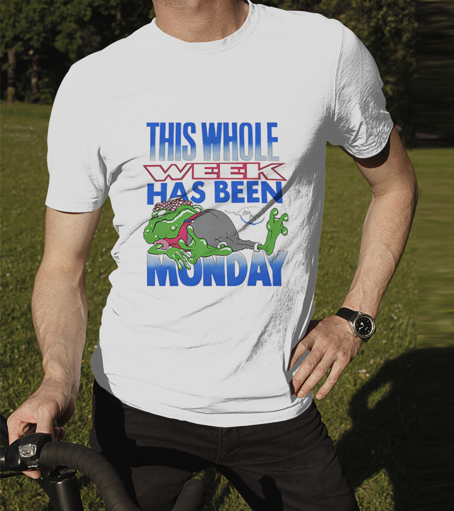 This Whole Week Has Been Monday Toad Cartoon Tired Frog T-Shirt