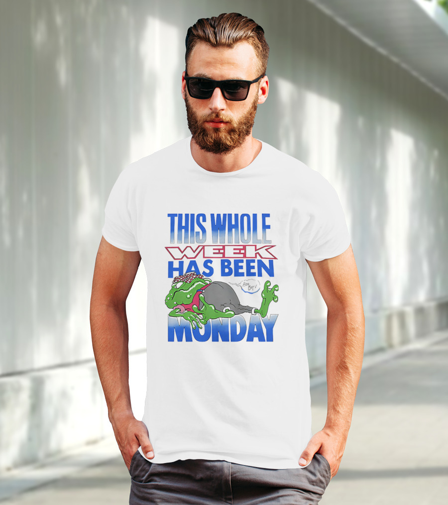 This Whole Week Has Been Monday Toad Cartoon Tired Frog T-Shirt