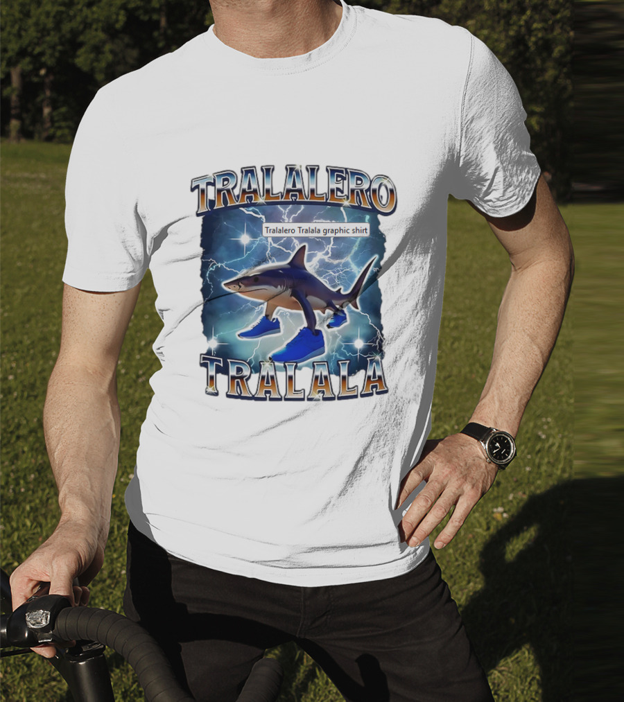 Tralalero Tralala Shark In Sneakers Electric Storm T-Shirt