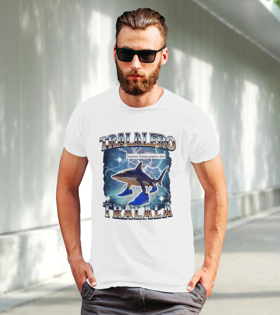 Tralalero Tralala Shark In Sneakers Electric Storm T-Shirt