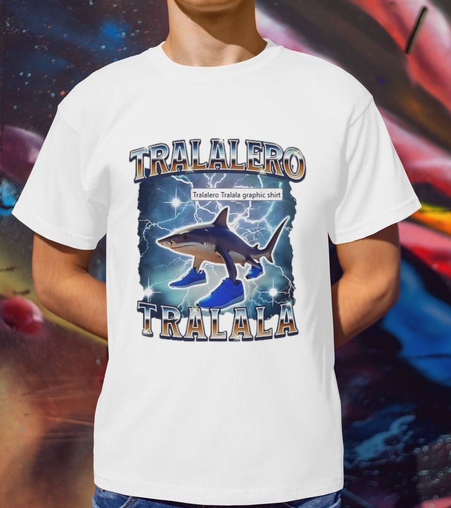 Tralalero Tralala Shark In Sneakers Electric Storm T-Shirt