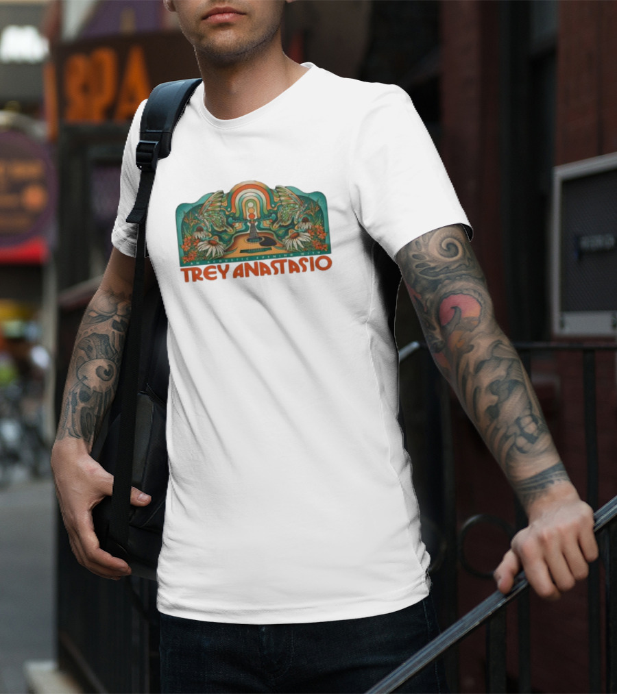 Trey Anastasio Acoustic Evening 2025 Rainbow Butterfly Guitar Floral Art T-Shirt