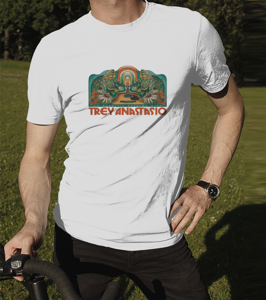Trey Anastasio Acoustic Evening 2025 Rainbow Butterfly Guitar Floral Art T-Shirt