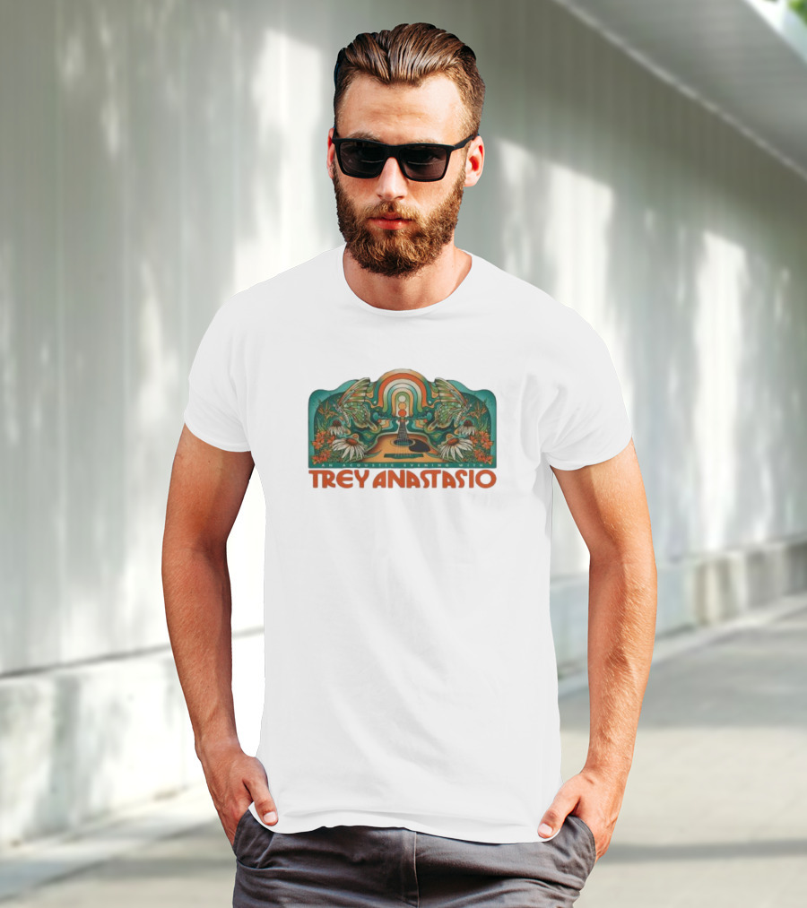 Trey Anastasio Acoustic Evening 2025 Rainbow Butterfly Guitar Floral Art T-Shirt