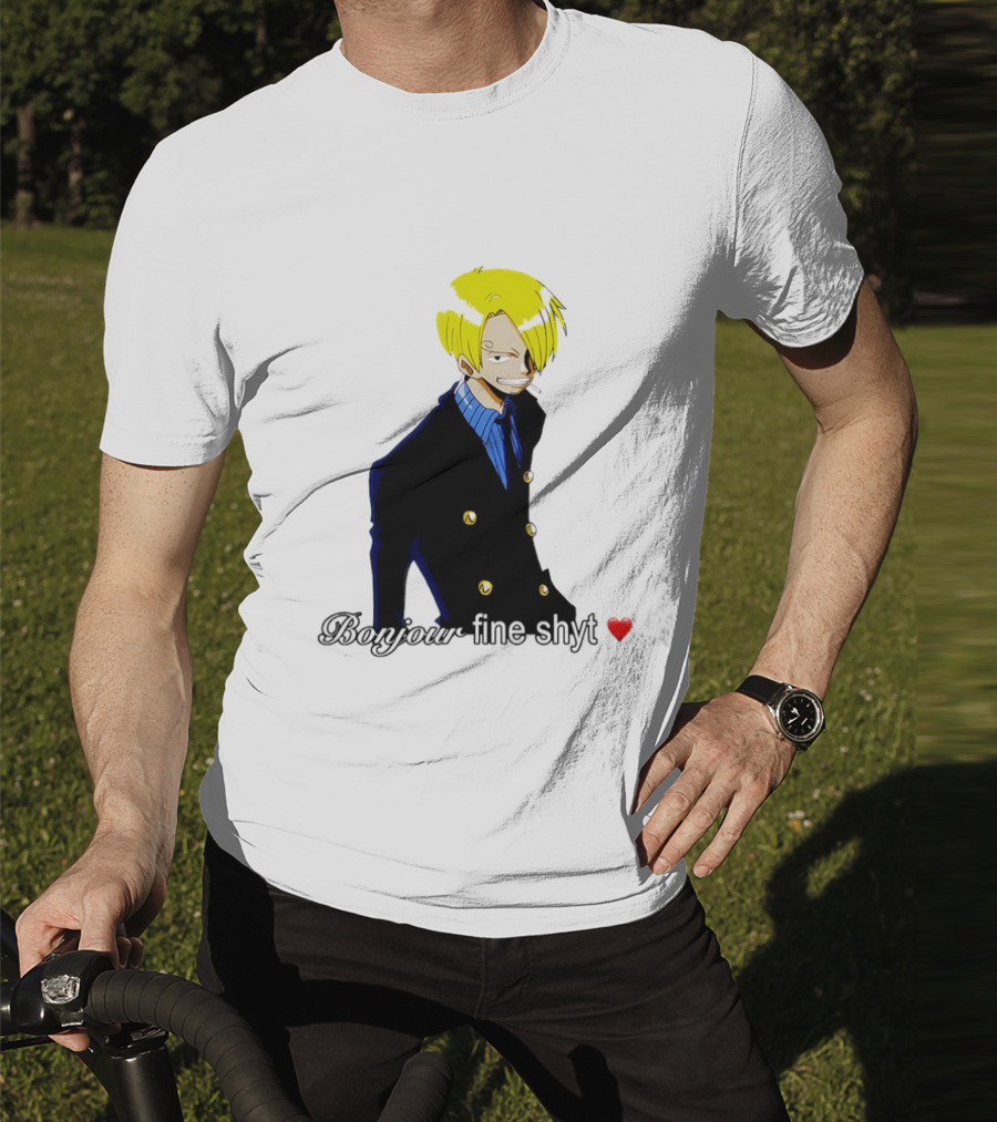 Vinsmoke Sanji Bonjour Fine Shyt Cartoon Character Heart Icon T-Shirt