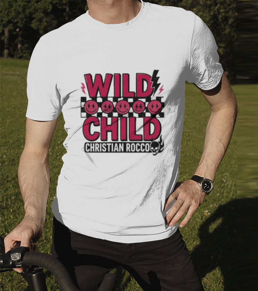 Wild Child Smiles Lightning Emojis Christian Rocco T-Shirt