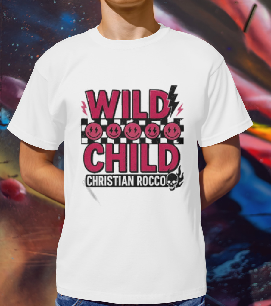 Wild Child Smiles Lightning Emojis Christian Rocco T-Shirt
