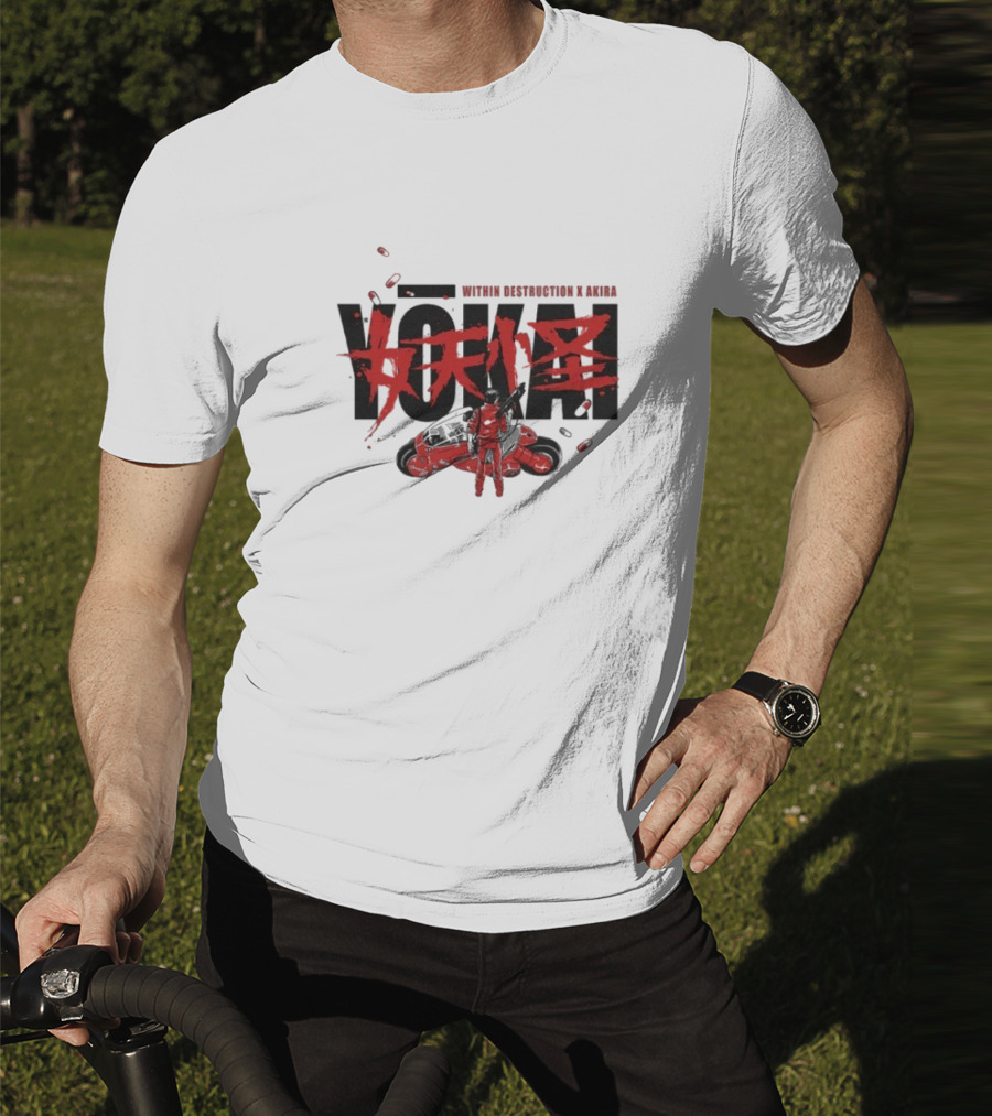 Within Destruction Akira Yokai Kanji And Motorcycle Scene T-Shirt