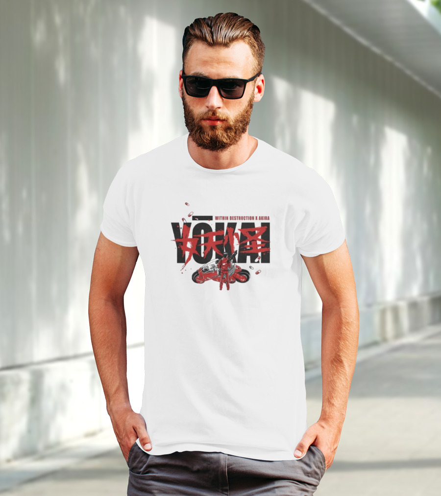 Within Destruction Akira Yokai Kanji And Motorcycle Scene T-Shirt