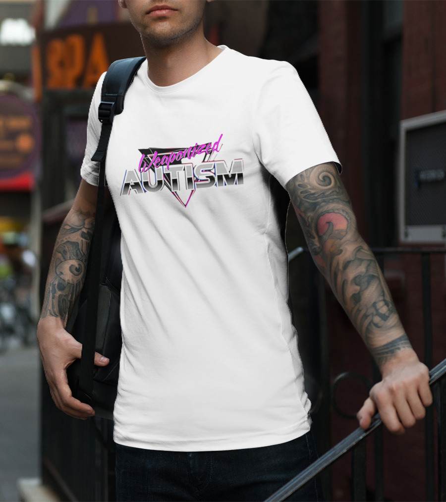 Weaponized Autism Retro 80s Vaporwave Style T-Shirt