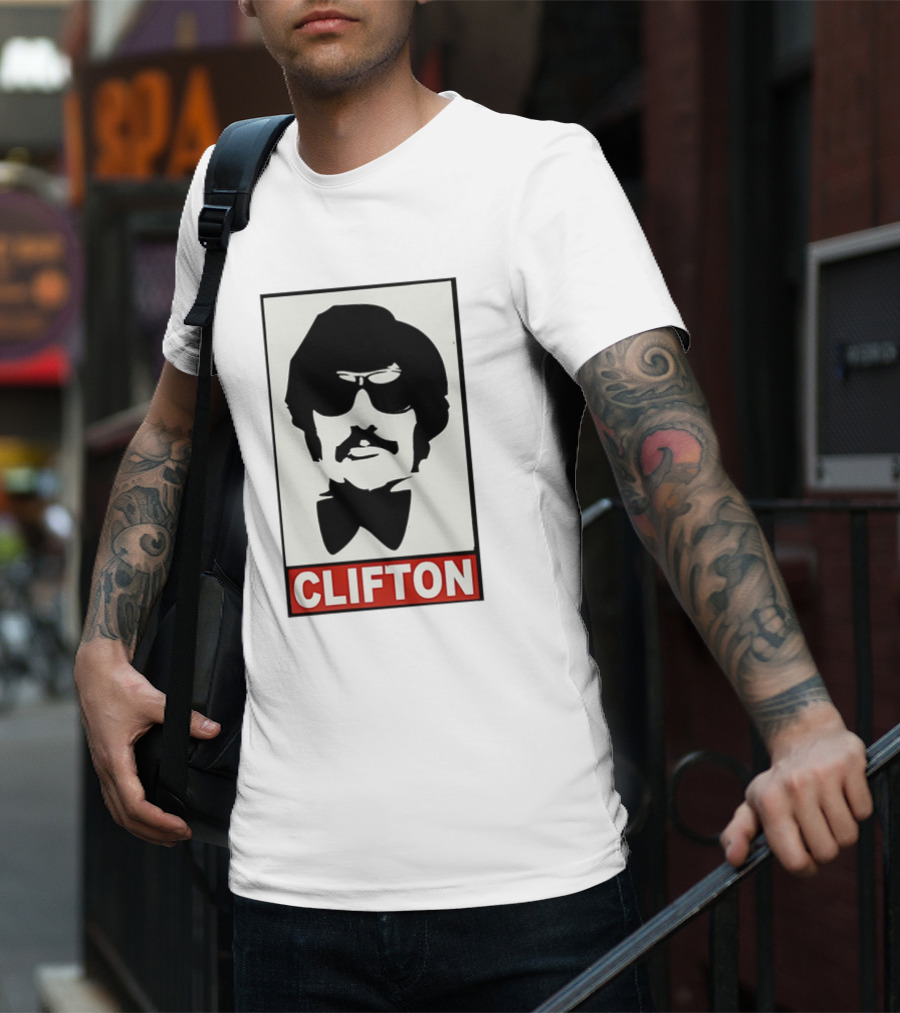 CLIFTON Sunglasses Moustache Red Box Style T-Shirt
