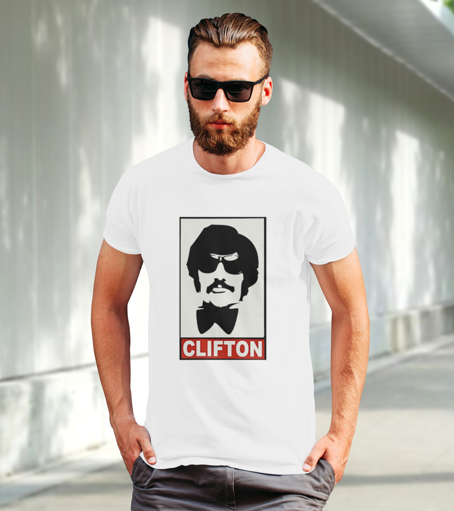 CLIFTON Sunglasses Moustache Red Box Style T-Shirt