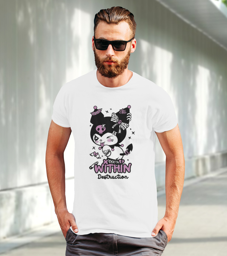 Within Destruction Devil Kitty Kuromi Skull And Bow Elements T-Shirt