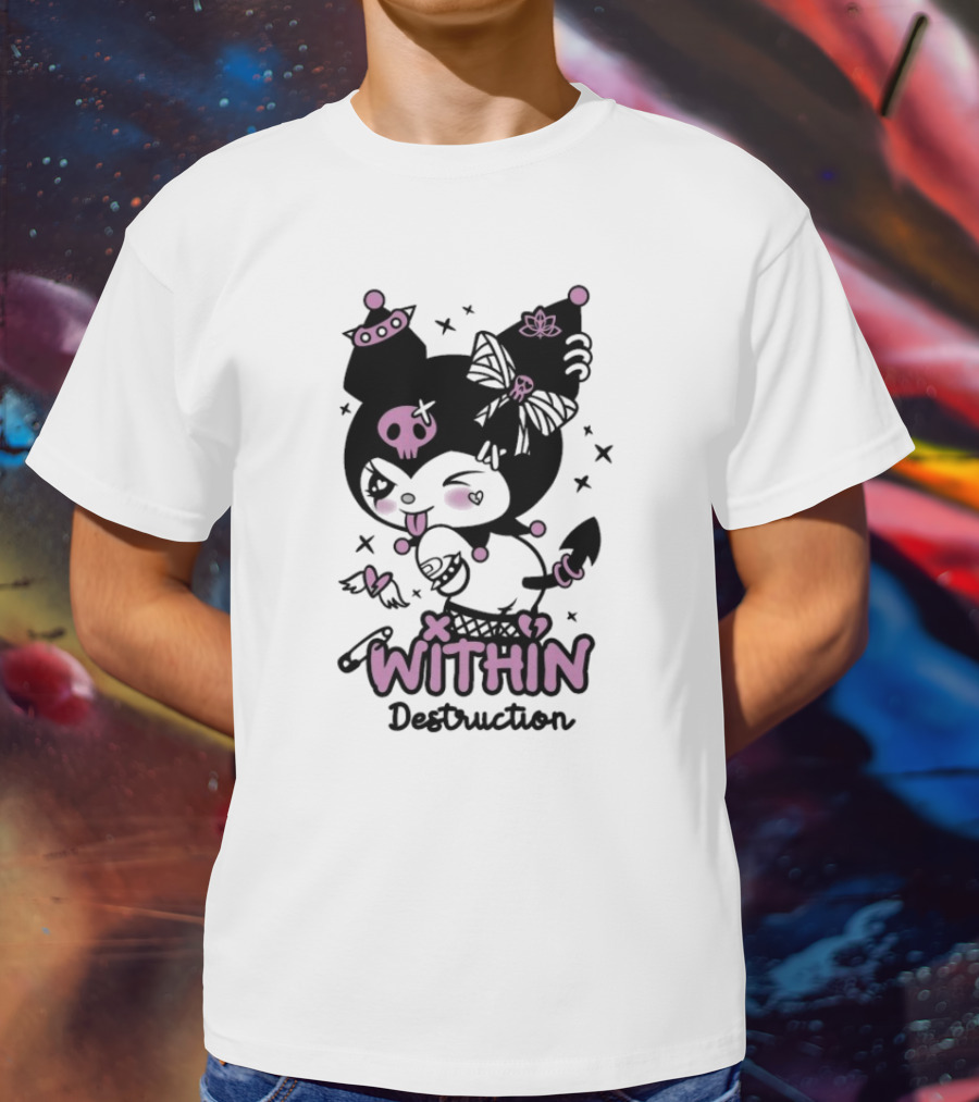 Within Destruction Devil Kitty Kuromi Skull And Bow Elements T-Shirt