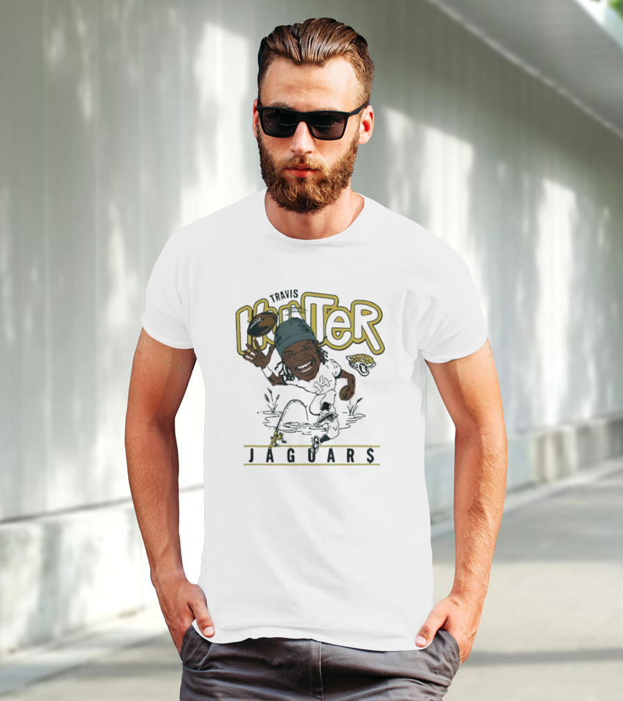 Travis Hunter Jacksonville Jaguars Caricature Football Player Illustration T-Shirt