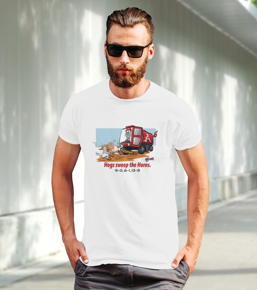 Hogs Sweep The Horns Texas Longhorns Vs. Arkansas Razorbacks T-Shirt