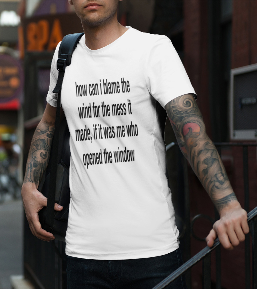 How Can I Blame The Wind For The Mess It Made These Never Needed To Begin With T-Shirt