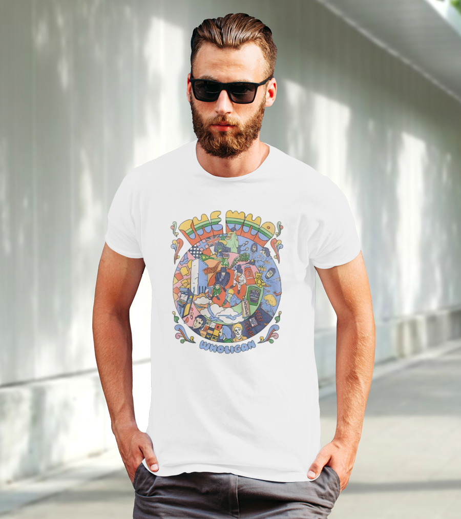 The Who Wholigan Retro Pop Art Psychedelic Collage T-Shirt