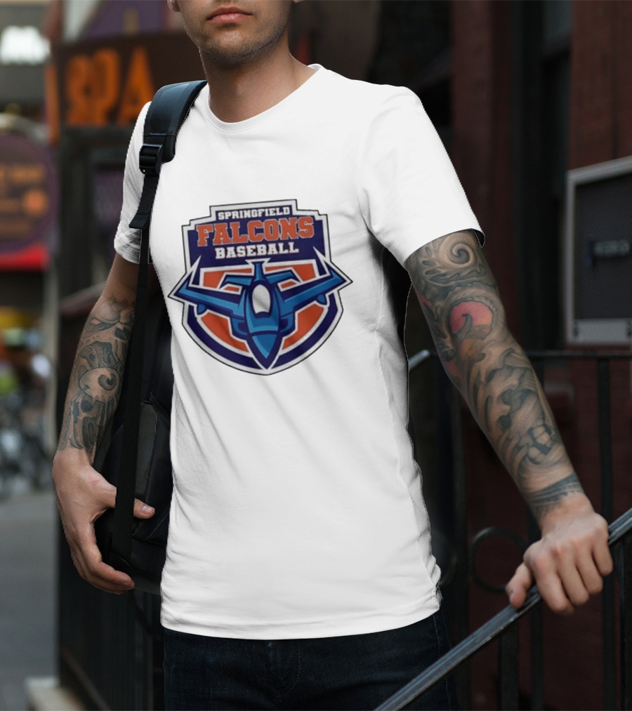 Springfield Falcons Baseball With Blue Jet Emblem T-Shirt
