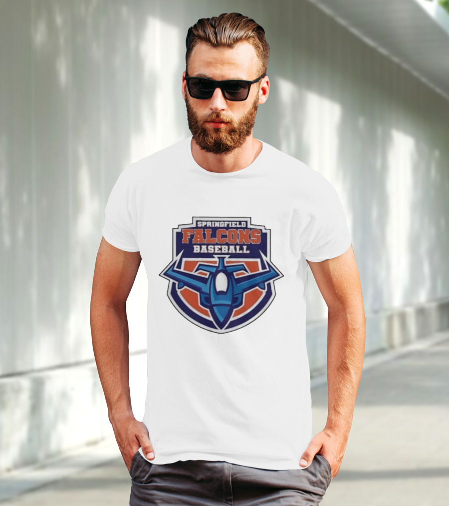 Springfield Falcons Baseball With Blue Jet Emblem T-Shirt