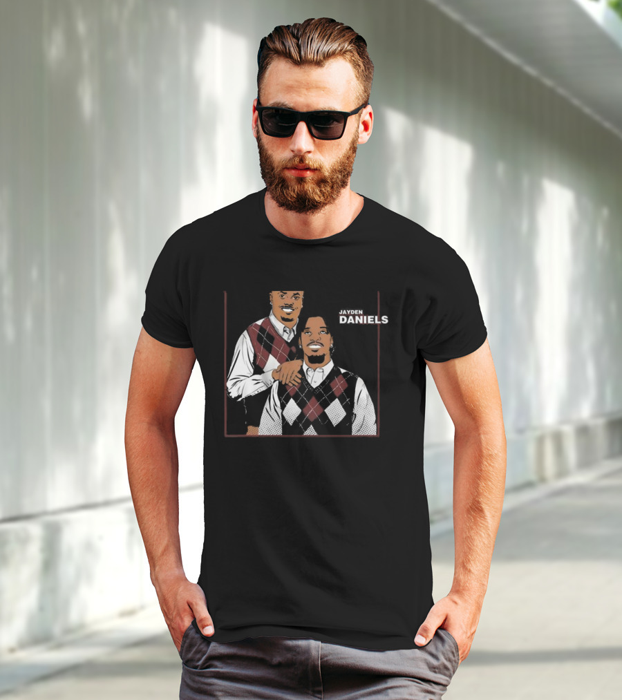Jayden Daniels Terry Mclaurin Argyle Sweater Parody T-Shirt