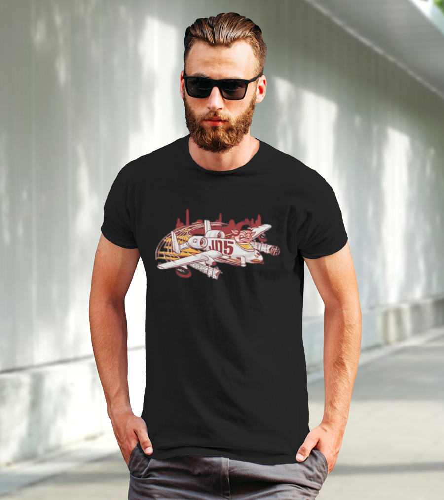 Jayden Daniels Washington Commanders JD5 Cartoon Pig Plane T-Shirt