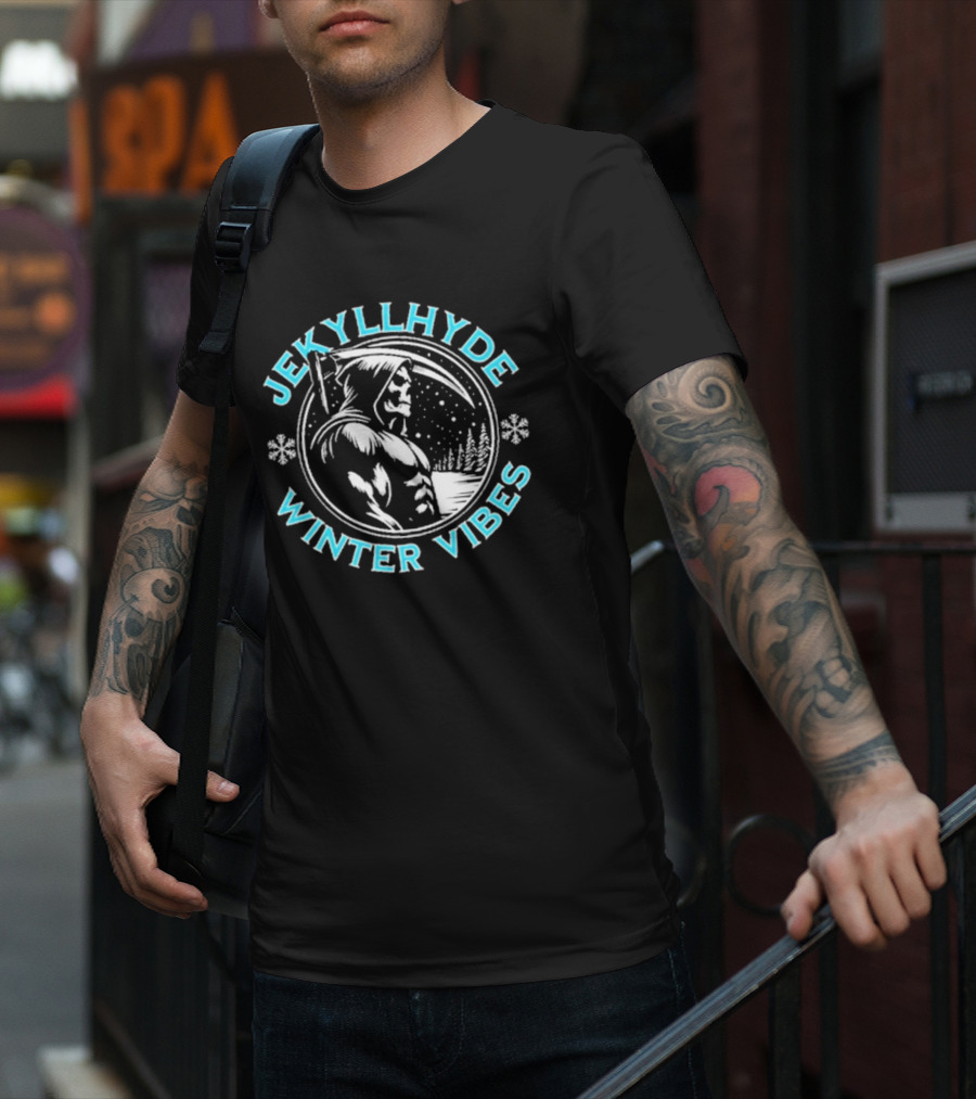 Jekyllhyde Winter Vibes Snowy Night Scene T-Shirt