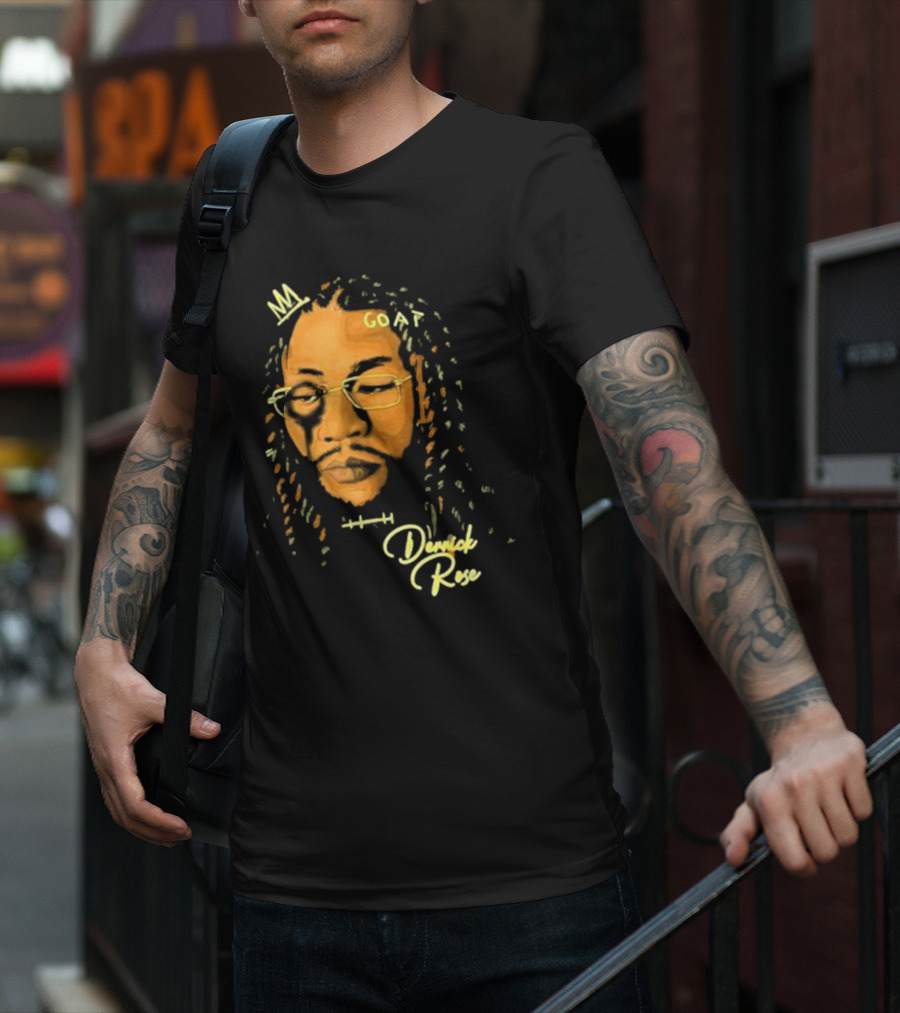 Joakim Noah GOAT Derrick Rose Portrait T-Shirt