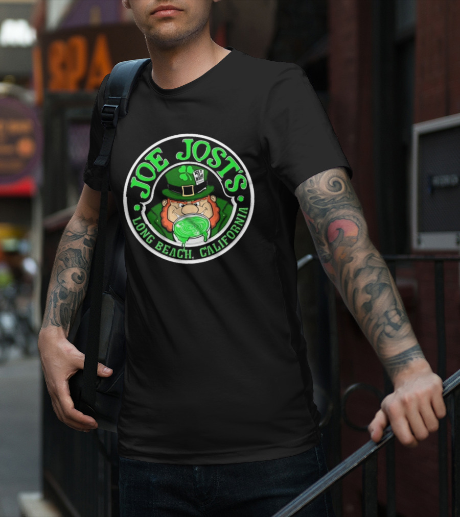 Joe Jost's Long Beach California Leprechaun Beer Circle T-Shirt