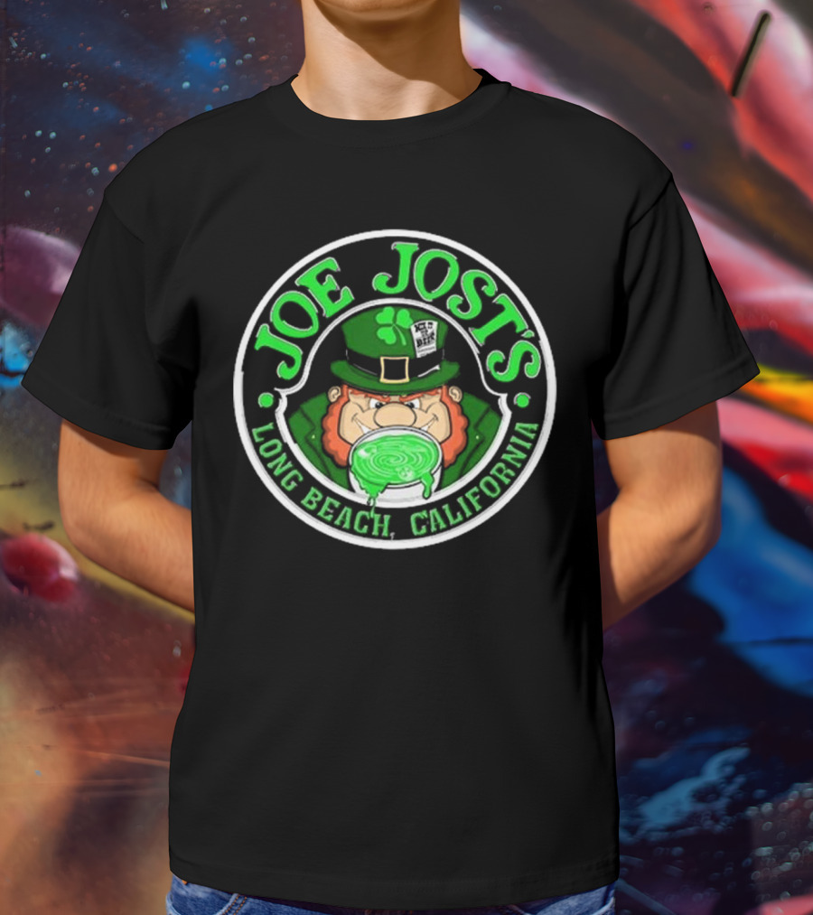 Joe Jost's Long Beach California Leprechaun Beer Circle T-Shirt