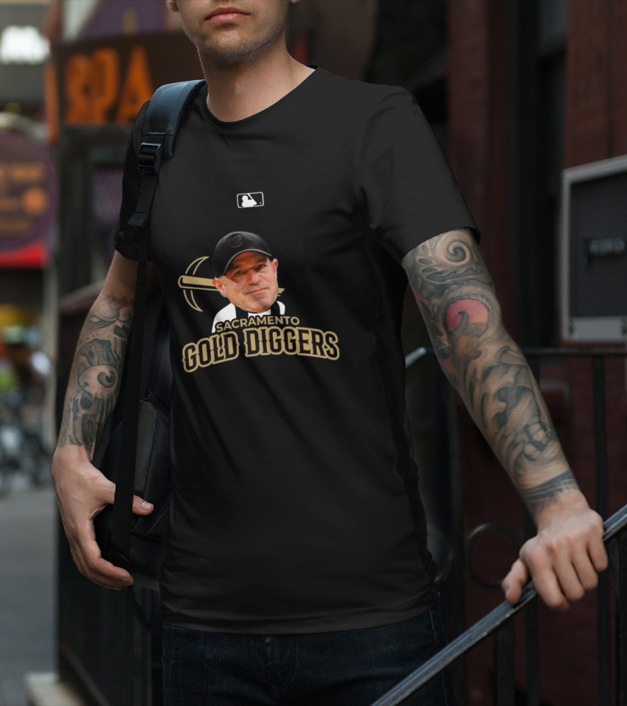 Sacramento Gold Diggers John Fisher MiLB Primary Alternate Baseball T-Shirt