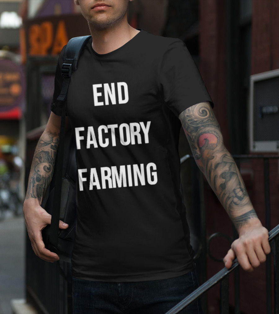 John Oberg End Factory Farming Vintage Activist Campaign T-Shirt