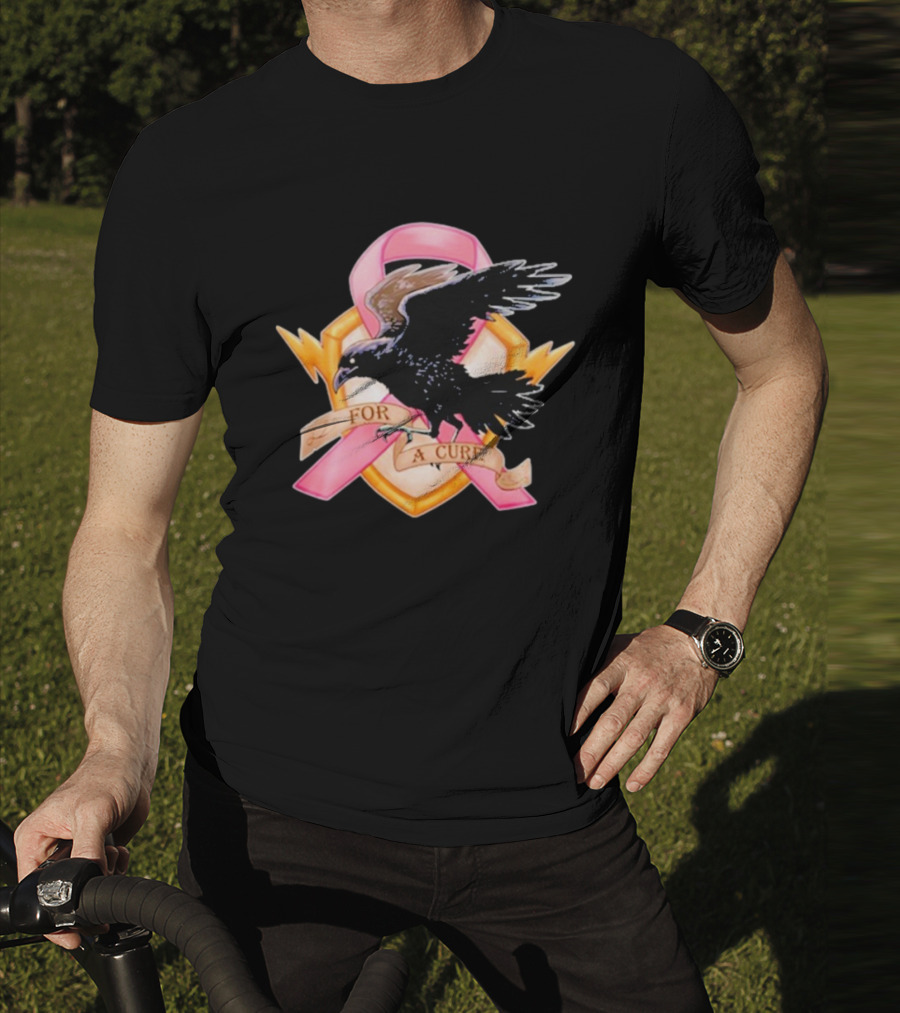 Jordan Crowe Breast Cancer Awareness Pink Ribbon Crow T-Shirt