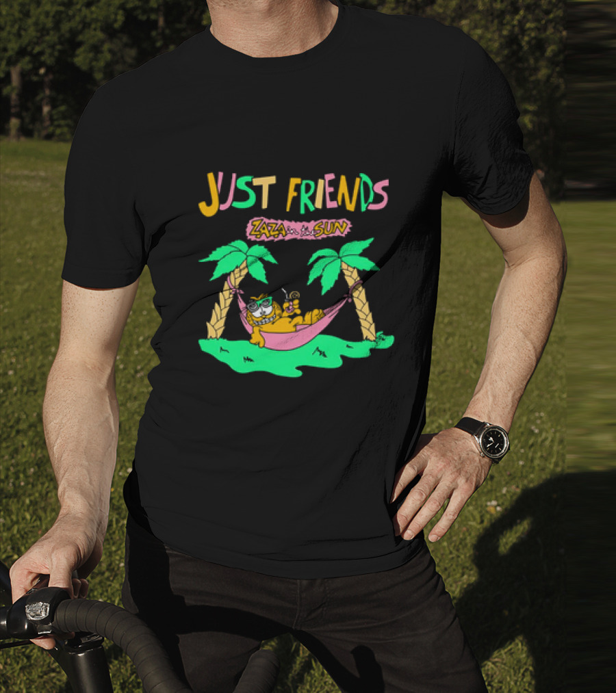 Just Friends Zaza In The Sun Relaxing In Hammock Under Palms T-Shirt
