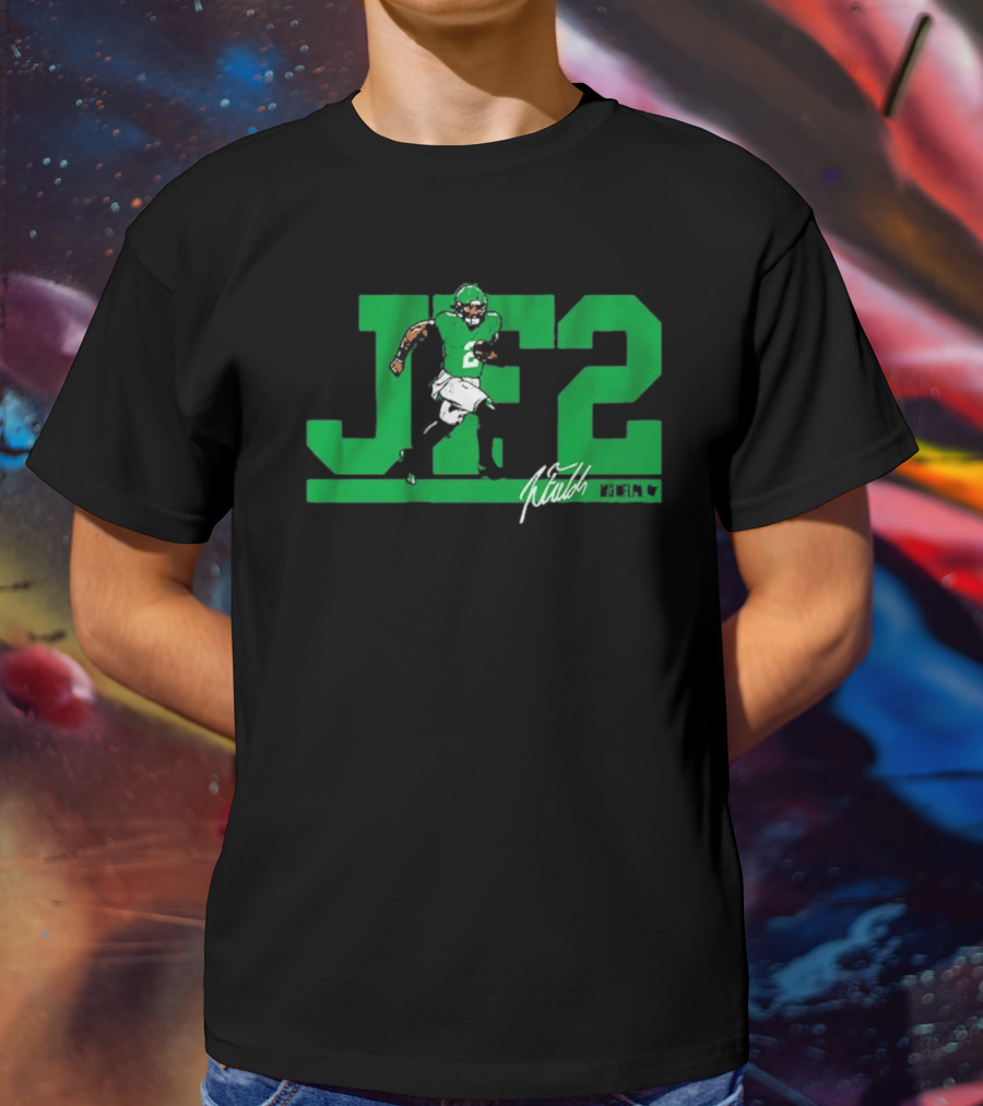 JF2 Justin Fields Green Running Back Number 2 Signature T-Shirt