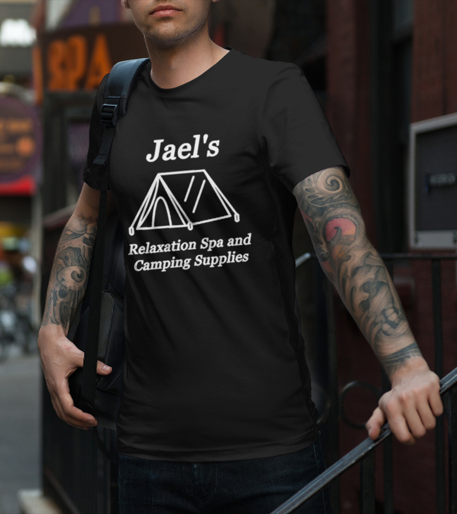 Jael's Relaxation Spa And Camping Supplies Tent Illustration T-Shirt