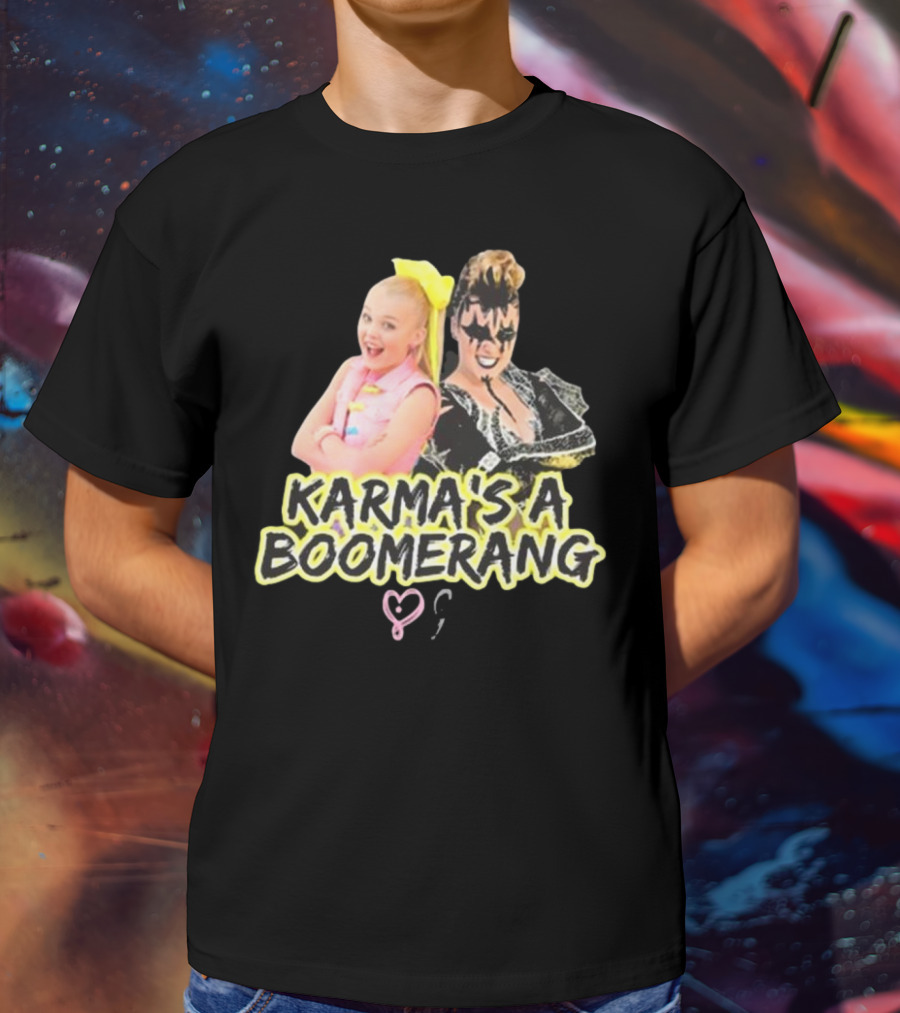 Karma's A Boomerang Pop Star And Rock Icon Style Contrast T-Shirt