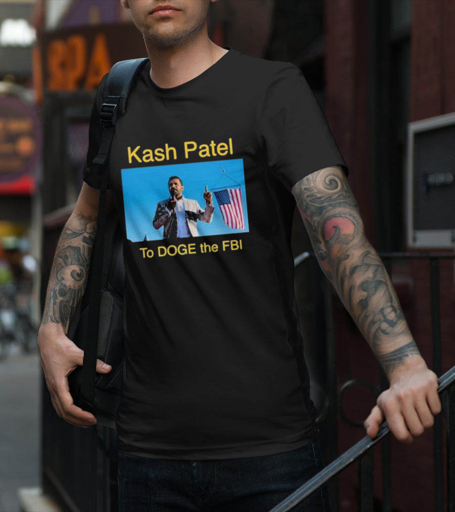 Kash Patel To DOGE The FBI American Flag Speech Scene T-Shirt