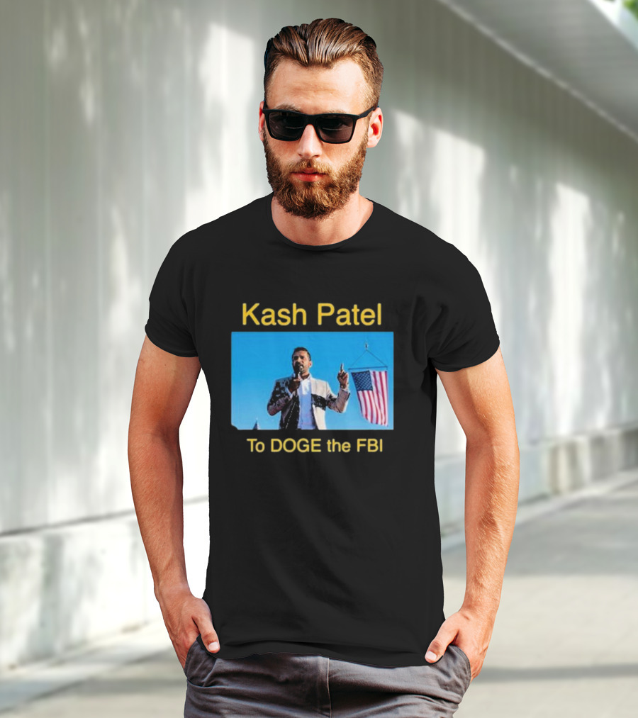 Kash Patel To DOGE The FBI American Flag Speech Scene T-Shirt