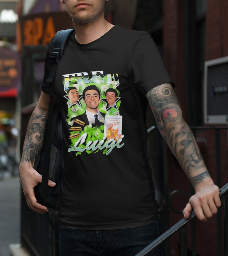Free Luigi Keiajah Concert Green Money Stars T-Shirt