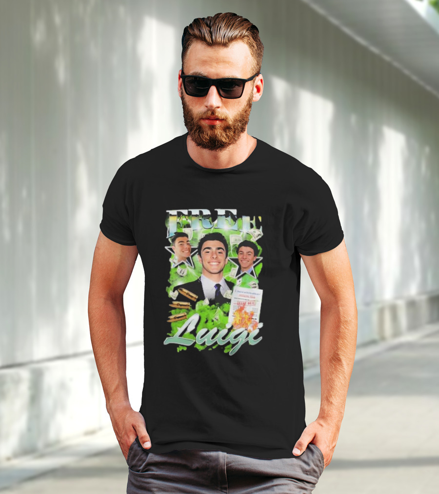 Free Luigi Keiajah Concert Green Money Stars T-Shirt