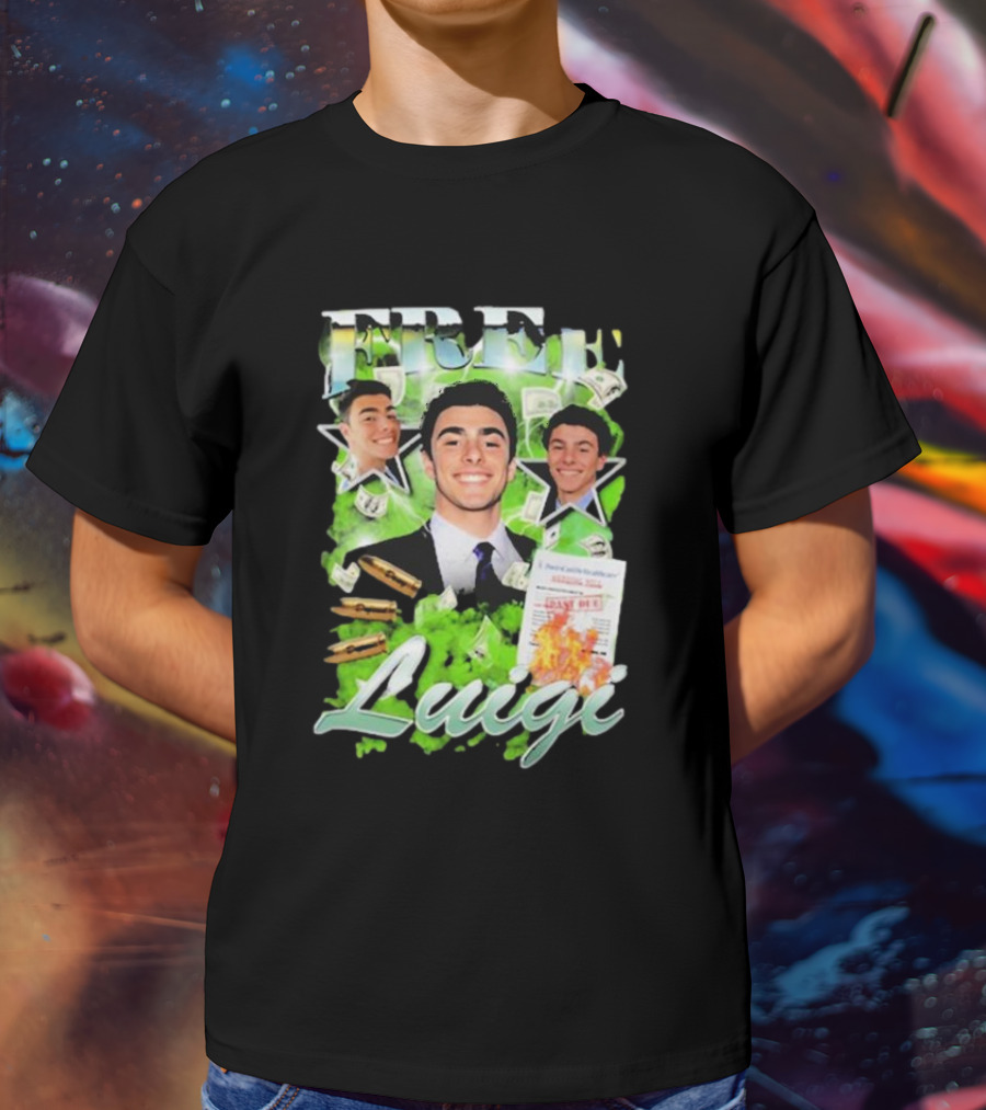 Free Luigi Keiajah Concert Green Money Stars T-Shirt