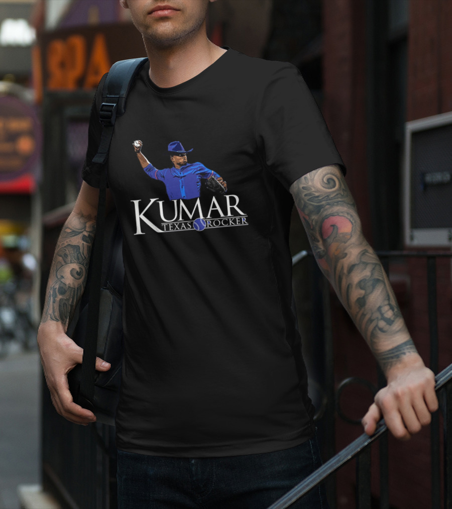 Kumar Texas Rocker Baseball Pitcher Cowboy Hat T-Shirt